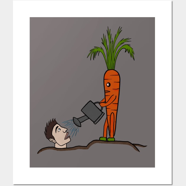 Carrot role reversal Wall Art by micho2591